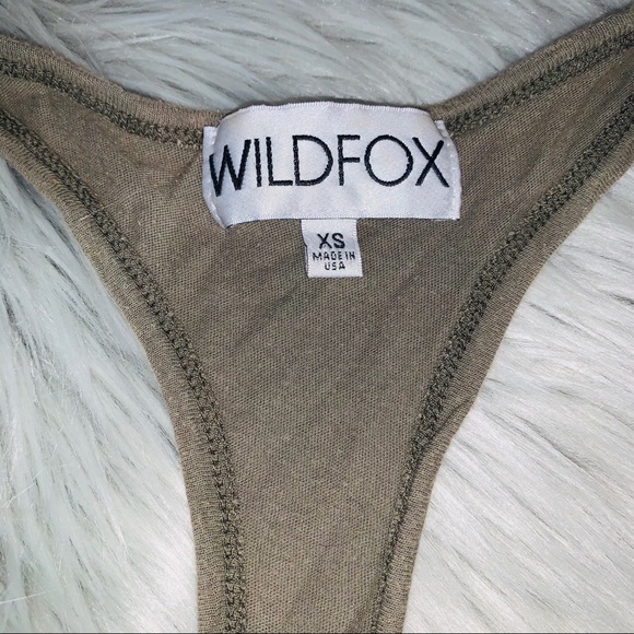WILDFOX tank olive or army green with large logo - Picture 3 of 5
